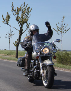 Motorradfahrer in Mecklenburg